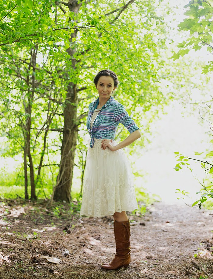tulle skirt with cowboy boots